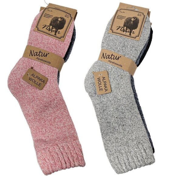iBerryNY Accessories - Women Wool Socks Winter Alpaca Solid Warm Boot Casual Thermal Thick 9-11 6-Pack